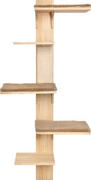 Kerbl Pet Wandkratzbaum Timber für Katzen aus Massivholz in Natur und Grau – Bild 1 von 8