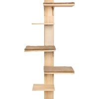 Produktbild von Kerbl Pet Wandkratzbaum Timber für Katzen aus Massivholz in Natur und Grau