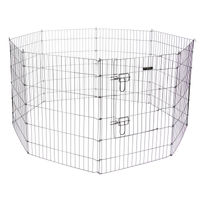 Produktbild von Kerbl Pet Welpen- und Kleintiergehege aus Metall mit 8 Elementen und Türe Schwarz