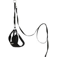 Produktbild von Kerbl Pet Welpengeschirr mit Leine aus Netzmaterial Schwarz 24-44 cm
