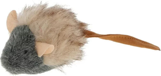 Produktbild von Kerbl Plüsch Maus mit Geräuschen für erwachsene Katzen in Beige und Grau