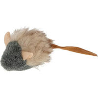 Produktbild von Kerbl Plüsch Maus mit Geräuschen für erwachsene Katzen in Beige und Grau