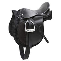 Produktbild von Kerbl Pony Sattelset aus Kunstleder in Schwarz