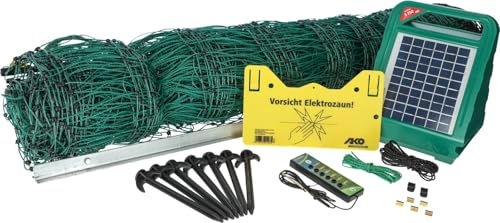 Kerbl PoultryNet All-In-One Set Geflügelnetz mit Solar-Elektrozaungerät in Grün – Bild 1 von 8