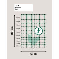 Produktbild von Kerbl Premium Geflügelnetz Doppelspitze grün 50 m 106 cm elektrifizierbar