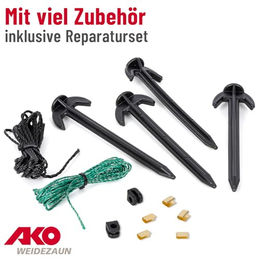 Kerbl Premium Geflügelnetz grün mit Doppelspitze aus Edelstahl für Hühner und Puten – Bild 1 von 6