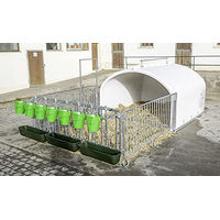 Produktbild von Kerbl Premium XXL CalfHouse Metall mit Umzäunung und Tränke/Troghalter 340cm x 296cm x 204cm