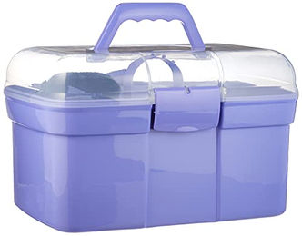 Kerbl Putzbox für Kinder lila aus Kunststoff mit Pflegeset für Pferde – Bild 1 von 5