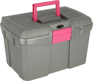Kerbl Putzbox Siena für Pferde aus Kunststoff in Grau/Pink – Bild 1 von 5
