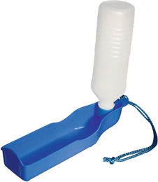 Produktbild von Kerbl Reiseflasche aus Kunststoff für erwachsene Tiere in Weiß und Blau - 250 ml