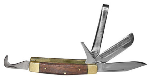 Produktbild von Kerbl Reitermesser für Mähnen- und Schweifpflege aus Edelstahl in Braun 10cm