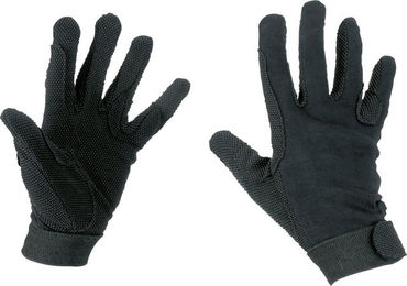 Kerbl Reithandschuhe Jersey Baumwolle Unisex Schwarz Gr. L – Bild 1 von 2