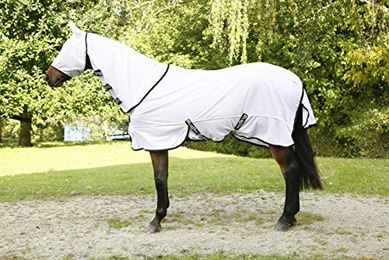 Kerbl RugBe SuperFly Fliegendecke für Pferde mit abnehmbarem Halsteil in Weiß – Bild 1 von 10