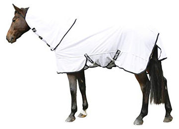 Kerbl RugBe SuperFly Fliegendecke mit abnehmbarem Halsteil Weiß 105 cm - 1 Stk. – Bild 1 von 13