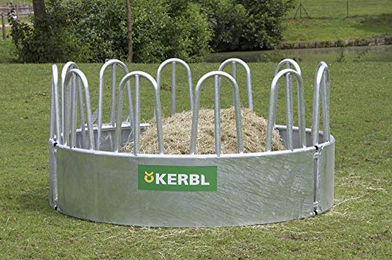 Produktbild von Kerbl Rundraufe aus Metall in Silber mit 12 Fressplätzen