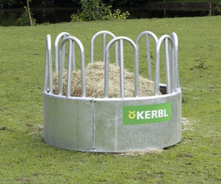 Kerbl Rundraufe Heunetz aus Metall mit 8 Fressplätzen in Silber und Bunt – Bild 1 von 2