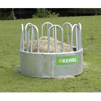 Produktbild von Kerbl Rundraufe Heunetz aus Metall mit 8 Fressplätzen in Silber und Bunt