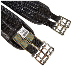 Kerbl Sattelgurt aus Kunstleder geschweift Schwarz - 110 cm – Bild 1 von 6