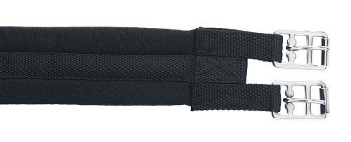 Kerbl Sattelgurt gepolstert aus Baumwolle mit Rollenschnallen Schwarz 100-140cm - 140 cm – Bild 1 von 2
