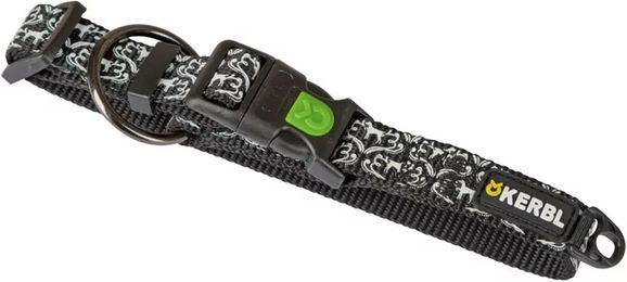 Kerbl Shiny Night Hundehalsband aus Nylon Schwarz 20mm x 25-40cm – Bild 1 von 6