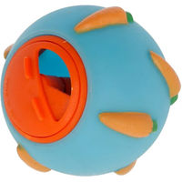 Produktbild von Kerbl Snackball Intelligenzspielzeug für Kaninchen und Meerschweinchen aus Kunststoff Ø 7 cm blau/orange