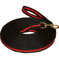 Produktbild von Kerbl Softlonge Longierleine 8m schwarz/rot wasserabweisend - 8 m