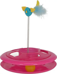 Produktbild von Kerbl Speedy Wheel Katzenspielzeug aus Plüsch mit Ball in Pink für erwachsene Katzen