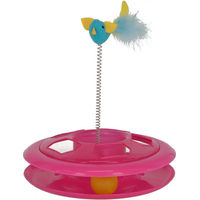 Produktbild von Kerbl Speedy Wheel Katzenspielzeug aus Plüsch mit Ball in Pink für erwachsene Katzen