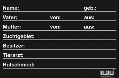 Kerbl Stalltafel Boxenschild für Pferde 30x20cm Schwarz – Bild 1 von 1