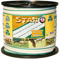 Produktbild von Kerbl STAR Weidezaunband Weiß Grün 200m 40mm - 200 m