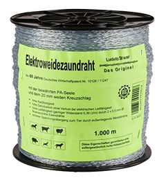 Kerbl Steuer-Litze Elektrozaun-Draht 1000m Weiß Silber - 1000 m – Bild 1 von 4