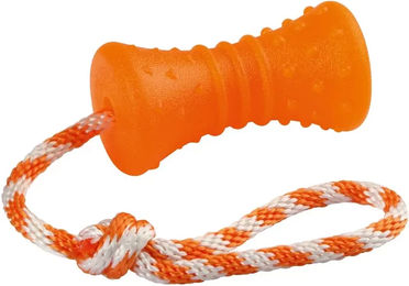 Kerbl ToyFastic Kauspielzeug Knochen am Seil aus Gummi Orange für Hunde – Bild 1 von 2