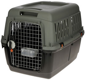 Kerbl Transportbox IATA Größe 5 für große Hunde aus Kunststoff in Grau und Grün 81x60x61,5 cm – Bild 1 von 3