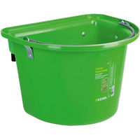 Produktbild von Kerbl Turnier-Futterkrippe für Pferde aus Kunststoff und Metall in Grün mit Einhängebügel und Tragegriff - 0,34 kg