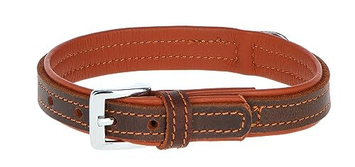 Kerbl Vegas HQ Hundehalsband aus Leder Braun 25 mm Breite 37-43 cm Umfang – Bild 1 von 4