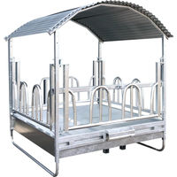 Produktbild von Kerbl Viereckraufe Heuraufe mit Palisadenfressgitter aus Metall in Silber 2 x 2m