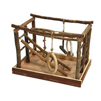 Produktbild von Kerbl Vogelspielplatz aus Naturholz und Baumwolle für Wellensittiche, Kanarienvögel und Papageien, 35x25x25 cm