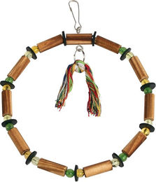 Kerbl Vogelspielring Schaukel aus Holz für Vögel in Natur und Bunt – Bild 1 von 2