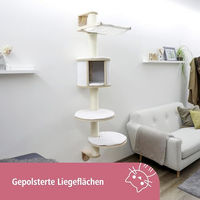 Produktbild von Kerbl Wandkratzbaum Dolomit für Katzen aus Holz und Sisal in Weiß 168cm