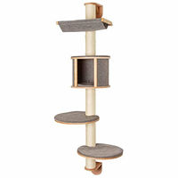 Produktbild von Kerbl Wandkratzbaum Dolomit Tofana für Katzen aus Holz und Sisal in Grau mit 168cm Höhe und abnehmbarem gepolstertem Kissen