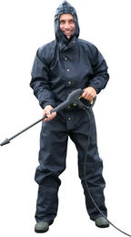 Produktbild von Kerbl Wasch- und Reinigungsanzug mit Kapuze waterproof XXL Blau Schwarz