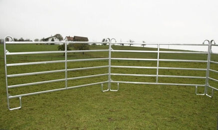 Kerbl Weidepanel Zaunelement aus Metall 3 m mit Schnell-Kettenverschluss in Grau/Silber – Bild 1 von 5