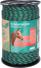 Kerbl Weidezaunseil EconomyLine Elektrozaunkordel 200 m grün/grau – Bild 1 von 5