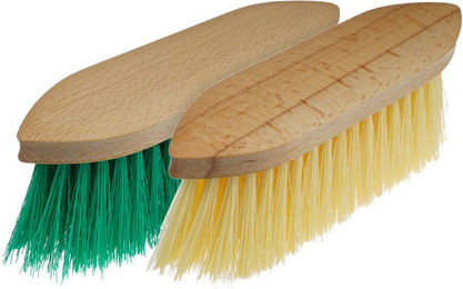 Kerbl Wurzelbürste groß aus Holz in Grün und Gelb – Bild 1 von 2