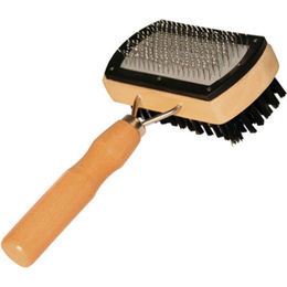 Produktbild von Kerbl Zupfbürste doppelseitig mit Naturholzgriff 17cm