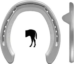 Produktbild von Kerckhaert Century Support Hinterhufbeschlag mit 2 Aluminium-Dornenspitzen Silber Taille 3
