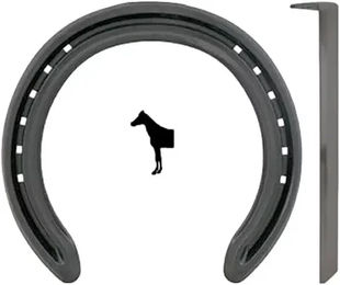Produktbild von Kerckhaert Kings Dr Vorderhuf Hufeisen aus Edelstahl für Ponys mit 1 Stift in Schwarz