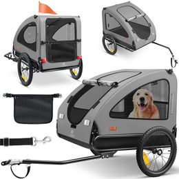 KESSER Boxer 2-in-1 Hundeanhänger und Hundebuggy für Hunde, grau, 250L Volumen, aus wasserabweisendem Oxford-Gewebe, klappbar – Bild 1 von 5