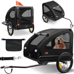 KESSER Boxer 2-in-1 Hundeanhänger und Hundebuggy für Hunde, groß, 250L Volumen, Schwarz, aus wasserabweisendem Oxford-Gewebe, klappbar, bis 45kg Belastbarkeit – Bild 1 von 5