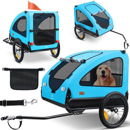 KESSER Boxer 2-in-1 Hundeanhänger und Hundebuggy für Hunde mit 250L Volumen aus wasserabweisendem Oxford-Gewebe in Blau – Bild 1 von 5